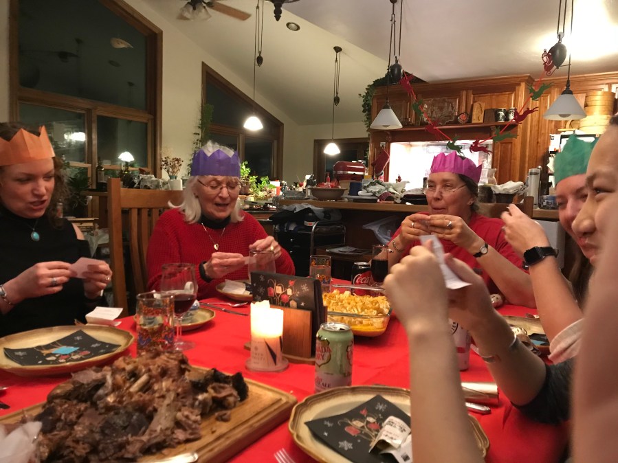 Christmas with hats and food!